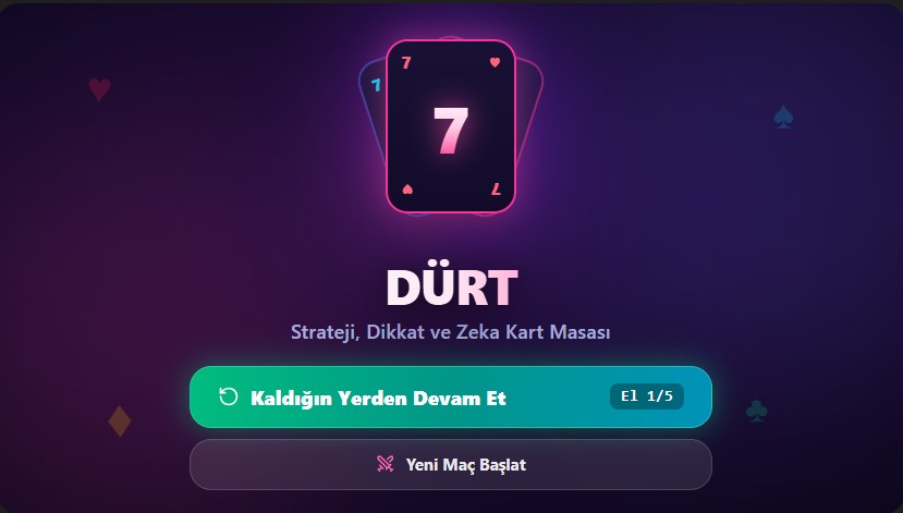 DÜRT başlangıç ekranı